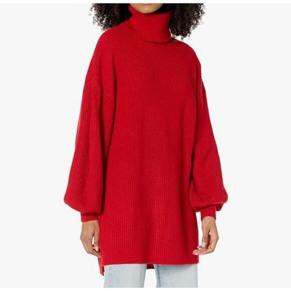 Show Me Your MuMu Dresses & Skirts - SHOW ME YOUR MUMU NWOT Chester Cowl Neck Slouchy Red  Sweater Dress Tunic XL